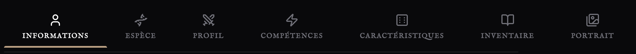 Système de création de personnage